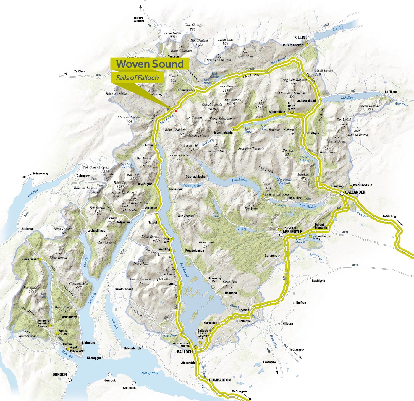 Click to view full size Woven Sound Scenic Route Map