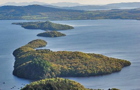 highland-boundary-fault-visible-from-conic-hill-wooded-islands-on-loch-lomond-with-inchcailloch-prominent-on-foreground-sunny-day