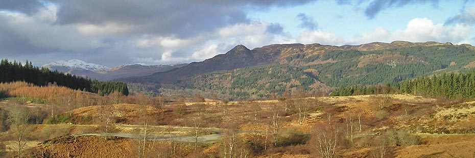 view-over-ben-aan-and-trossachs-rom-dukes-pass-blue-sky-with-clouds-above