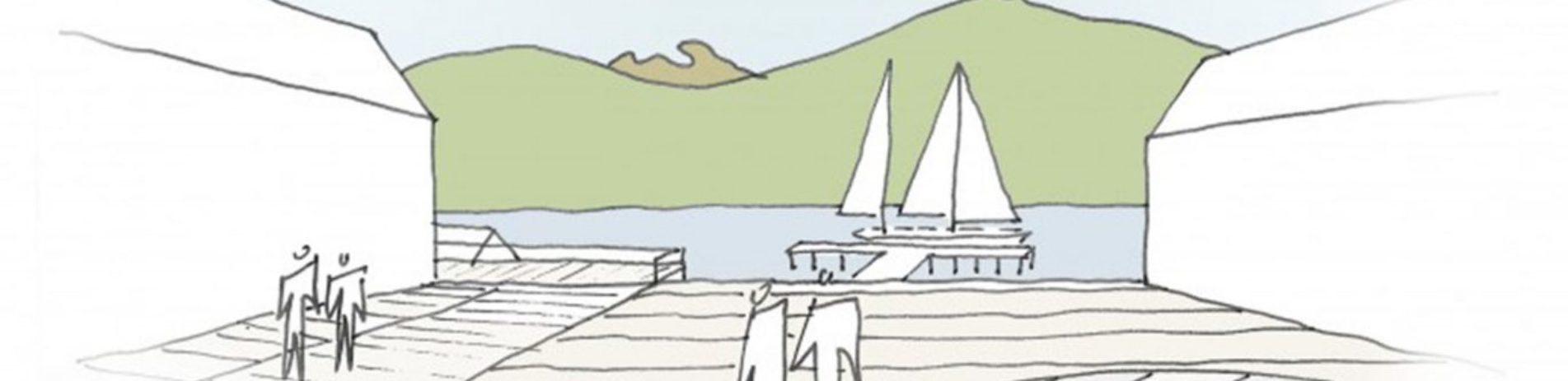 illustration-with-pier-yacht-people-and-mountains