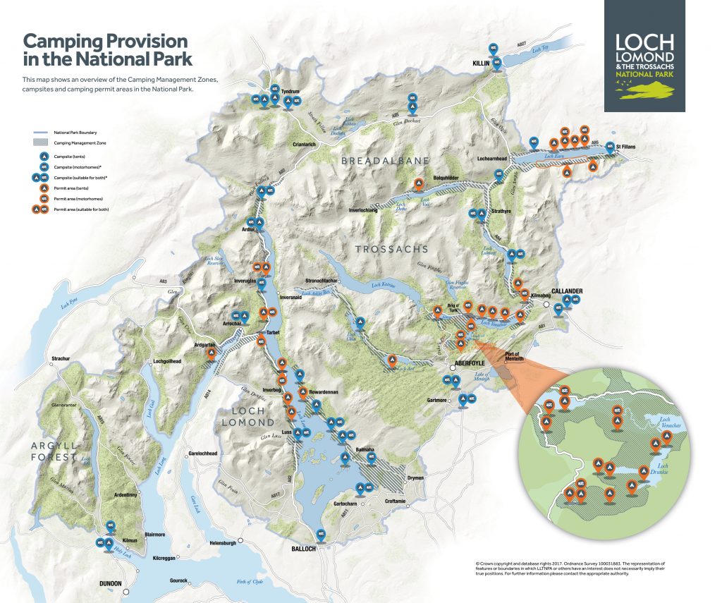 Camping in the Park map for Press