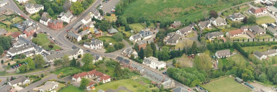 aerial-of-village-buildings-and roads