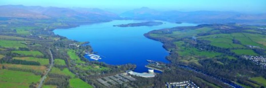 aerial-shot-of-balloch-loch-lomond-and mountains
