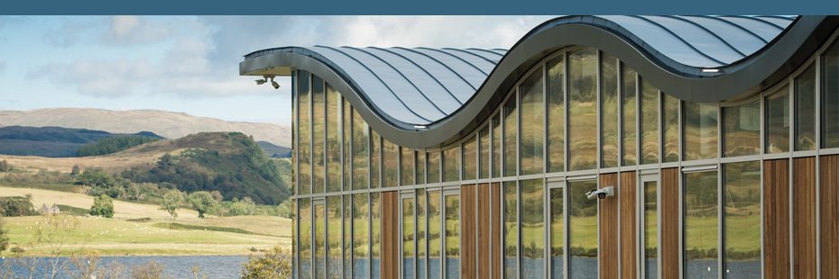 ripple-retreat-building-glass-and-steel-wavy-roof-by-loch-venachar
