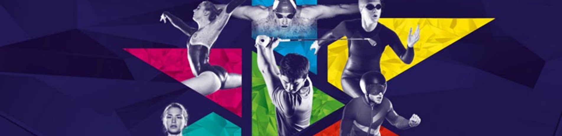 european-championships-glasgow-two-thousand-eighteen-logo-images-of-athletes-in-black-and-white-on-colourful-segments-of-star