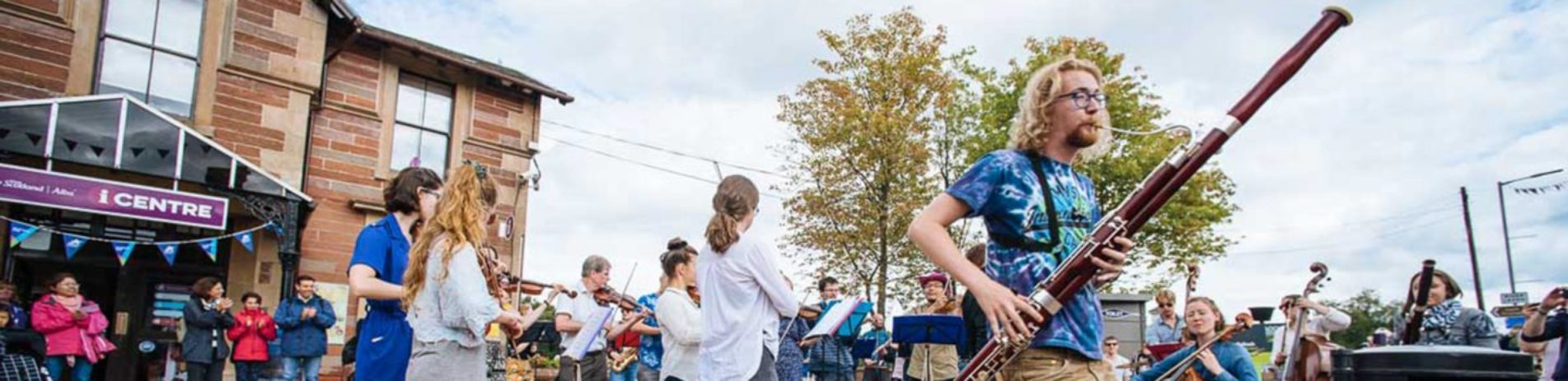 orchestra-playing-outside-visitor-centre-at-balloch-festival-two-thousand-eighteen