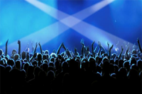music-event-crowd-cheering-with-hands-up-light-beams-crossing-above-on-blue-background