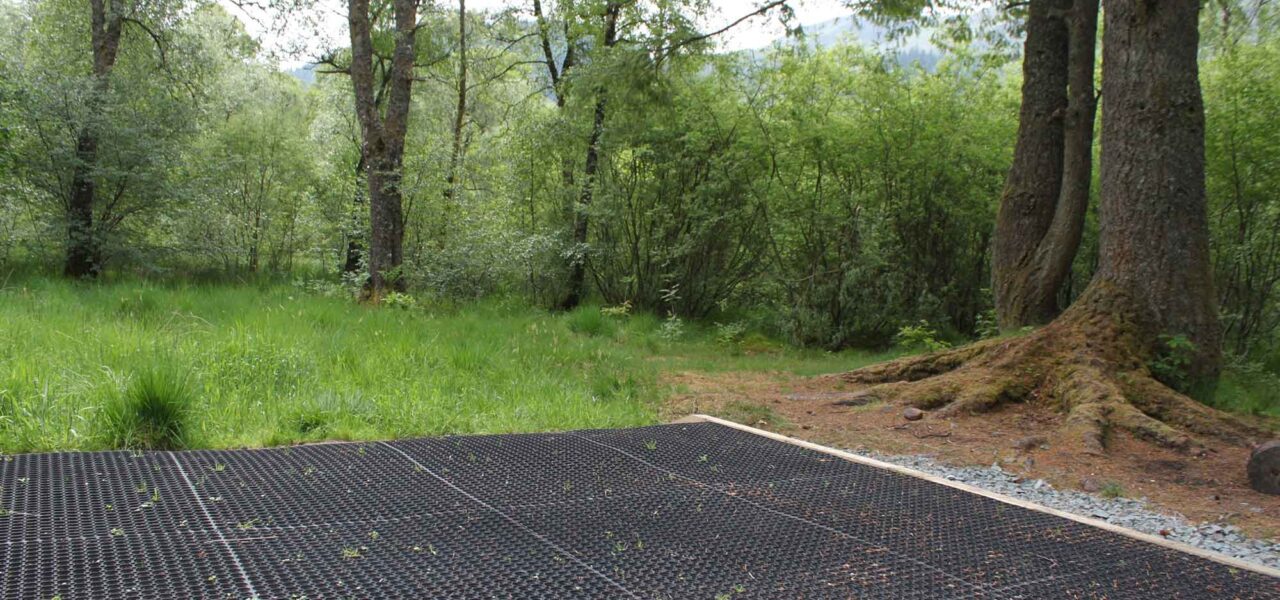 loch-chon-campsite-pitch-number-twenty-six-rubber-mat-for-pitching-tent-surrounded-by-trees