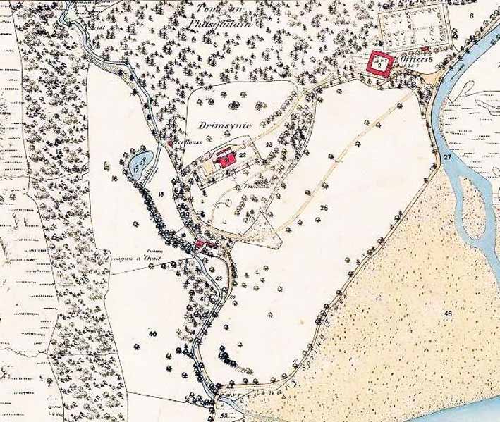 Drimsynie House and policies, 1st edition Ordnance Survey 1:2,500, 1866 (National Library of Scotland)