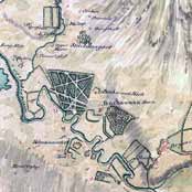 Roy’s Military Survey of Scotland c.1750 showing landscapes at Buchanan Castle and Gartmore (National Library of Scotland / British Library)