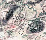 Roy’s Military Survey of Scotland c.1750 showing landscapes at Buchanan Castle and Gartmore (National Library of Scotland / British Library)