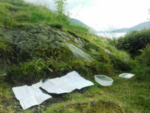 Picture of letters found in a container at Loch Lomond, from visitors who wanted to share their love for the location 