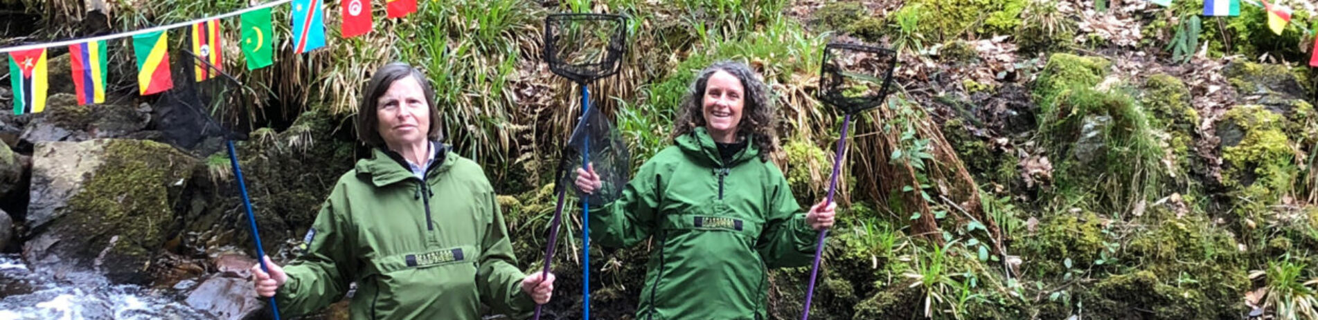 Two of our Volunteer Rangers - having fun, undertaking practical conservation tasks!
