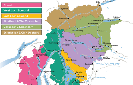 A map of 6 areas within the National Park